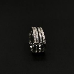 Silver Diamond Crested Ring